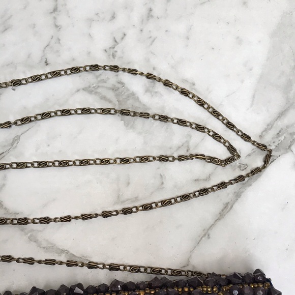 Anthropologie Beaded Crystal Bag Clutch Chain - Picture 9 of 14